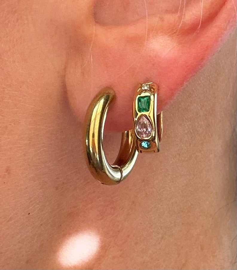 Golden Prism Huggie Earring