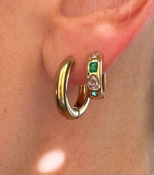 Golden Prism Huggie Earring