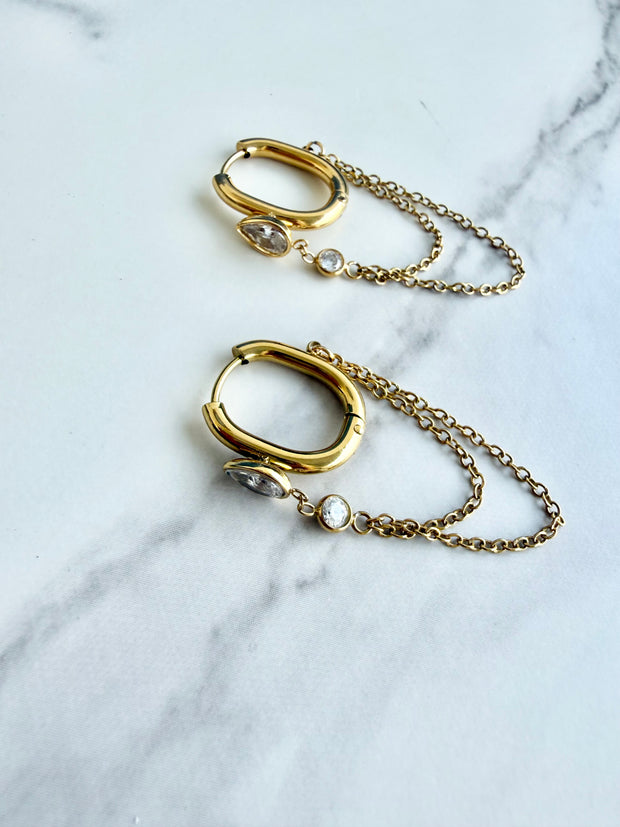 Fools Gold Dangle Hoop