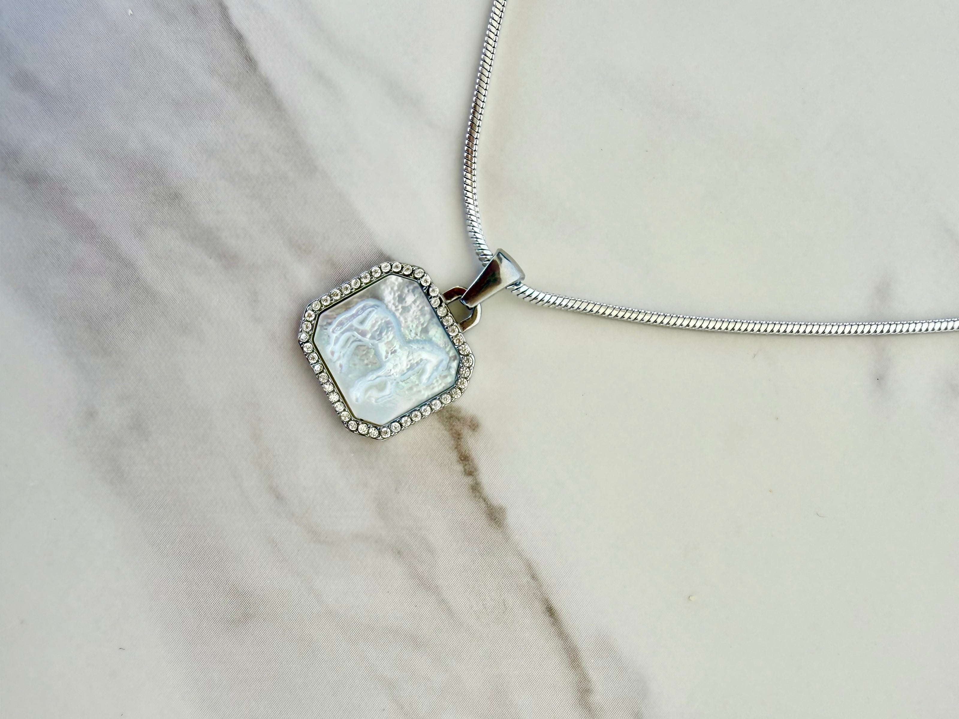 Horse Girl Necklace- Silver