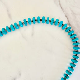 Turquoise Beaded Necklace- Long