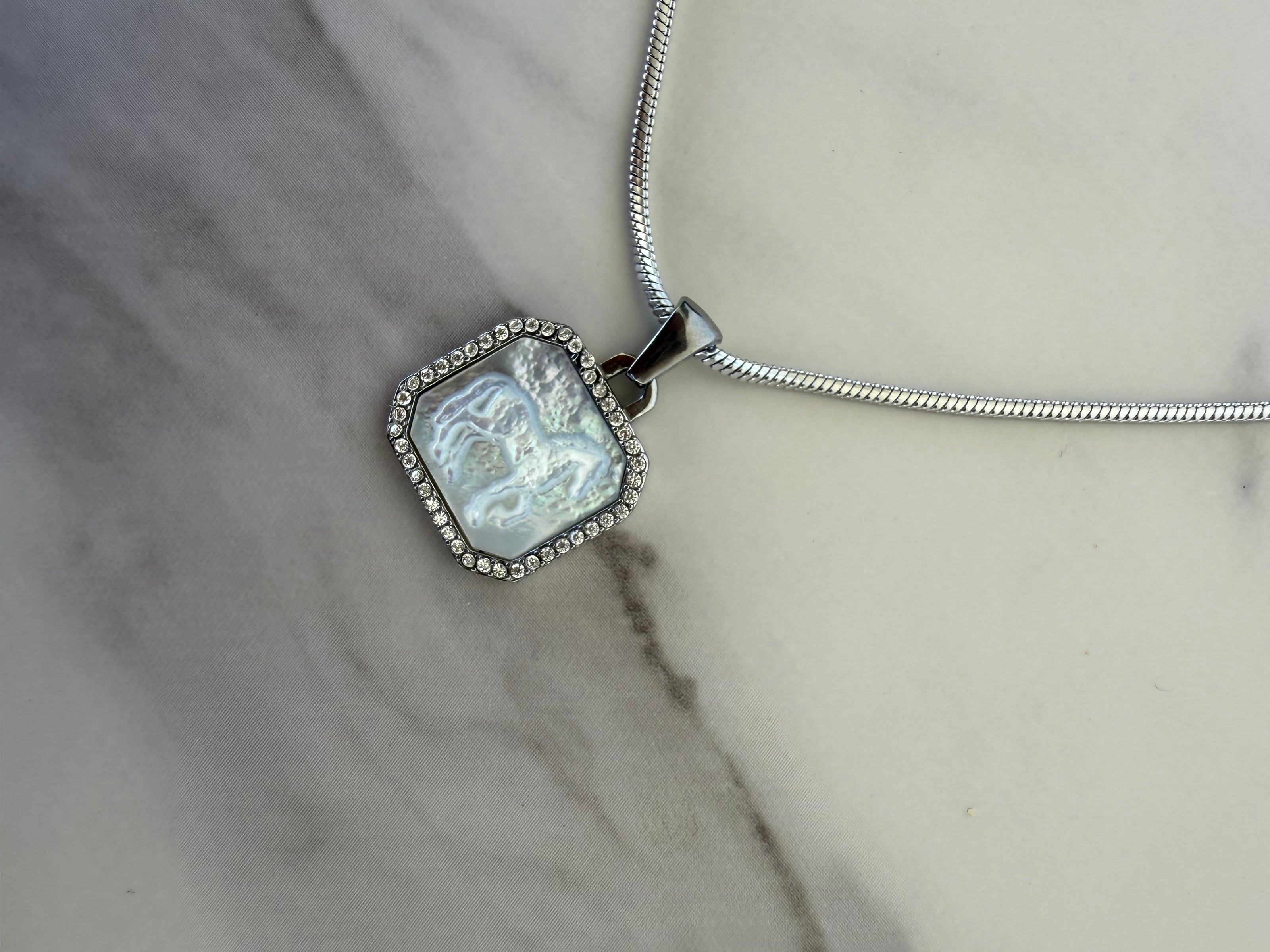 Horse Girl Necklace- Silver