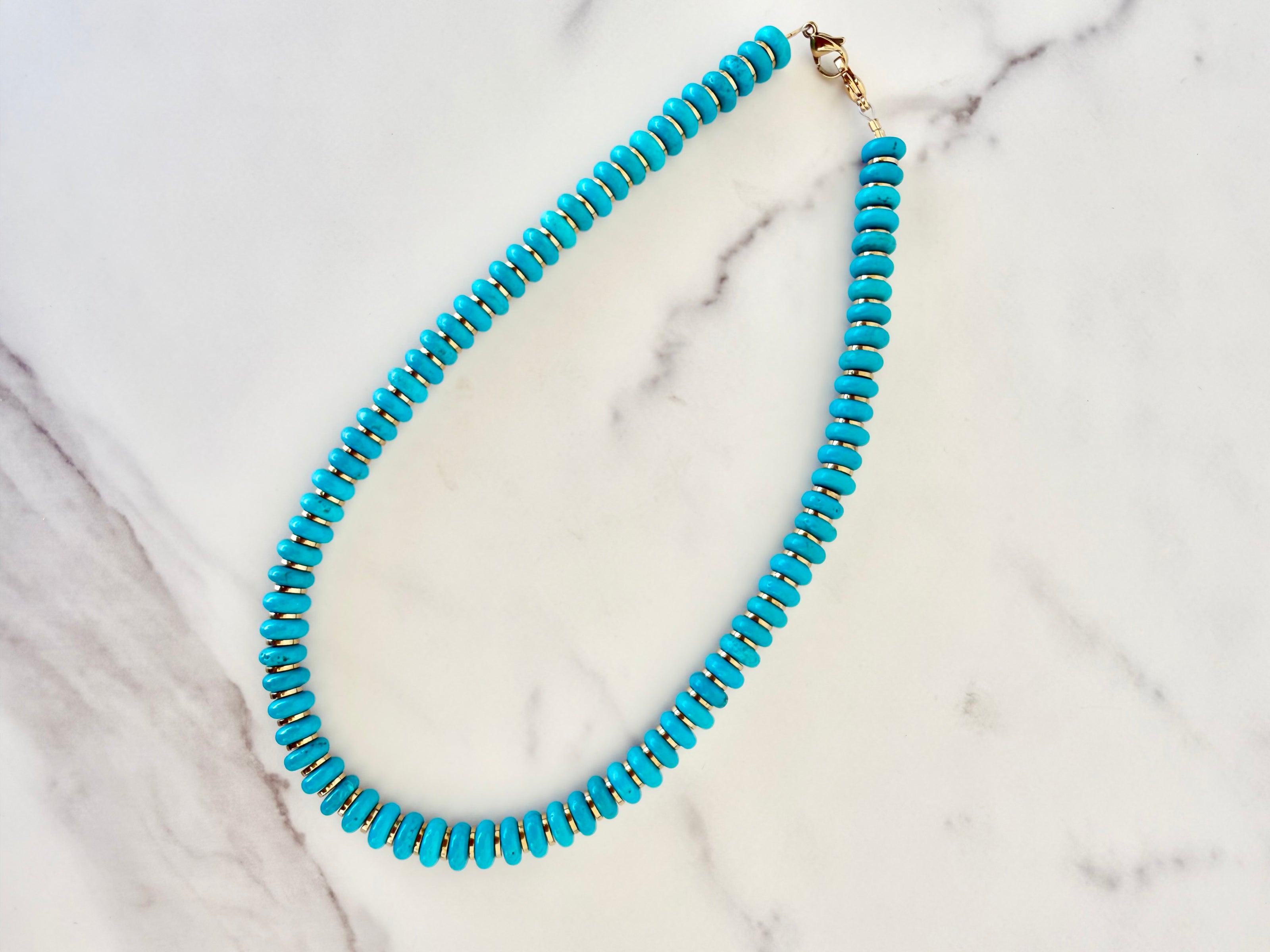 Turquoise Beaded Necklace- Short