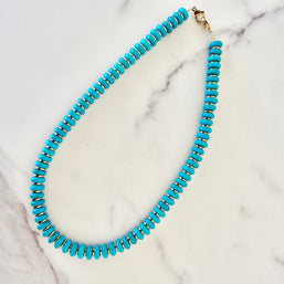 Turquoise Beaded Necklace- Short