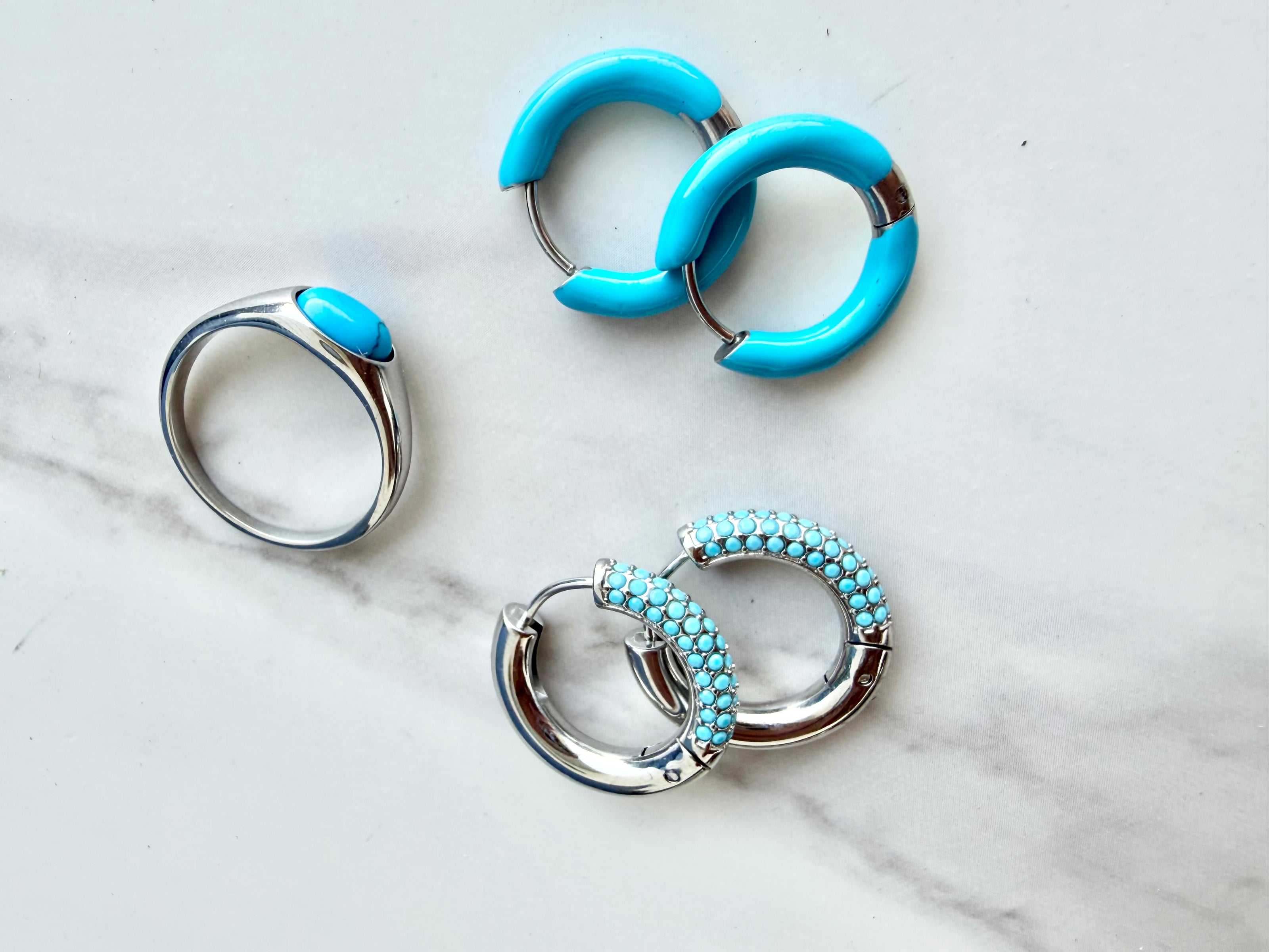 Desert Sky Hoop- Silver