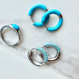 Desert Sky Hoop- Silver