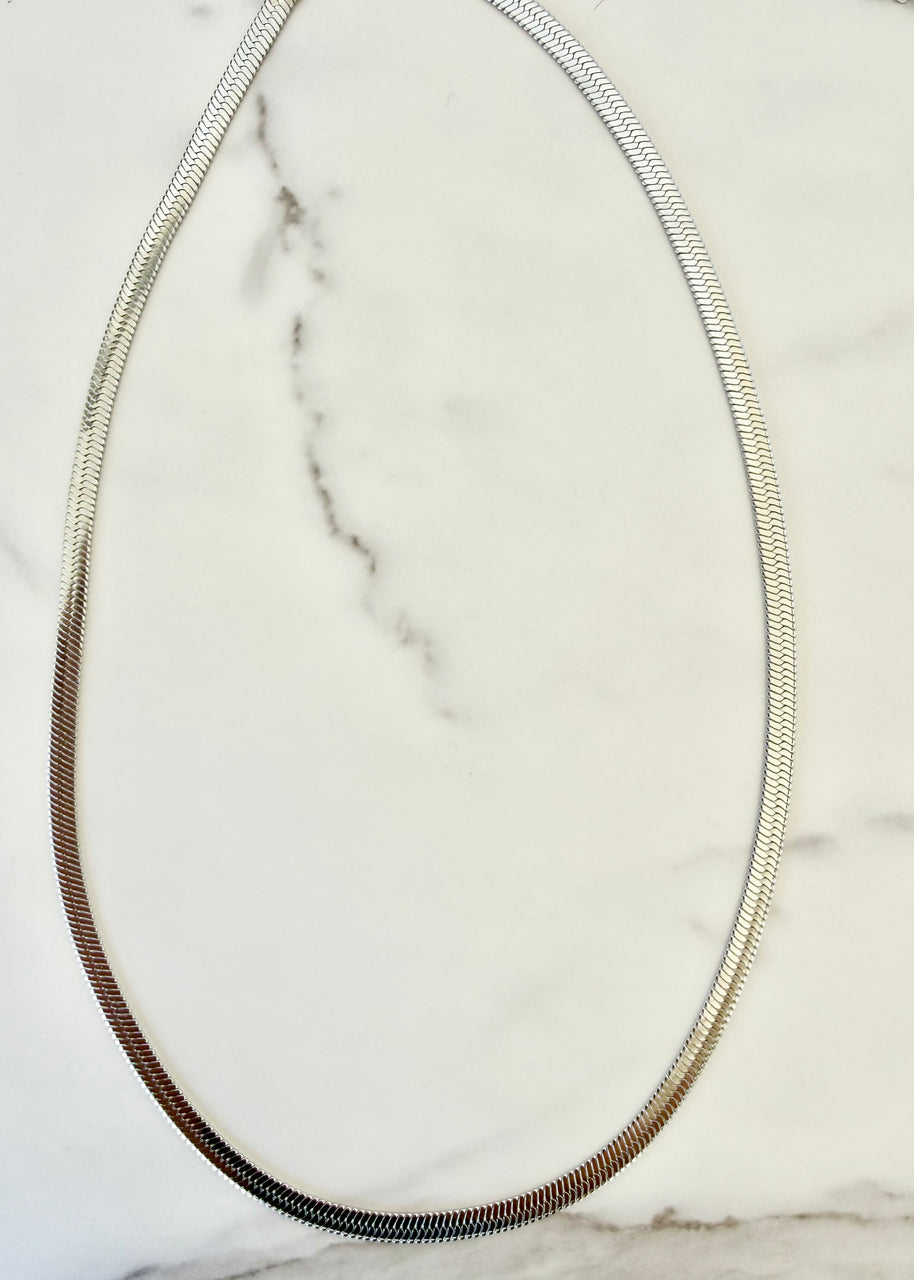 Snake Skin Stacking Chain- Silver