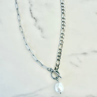 Roped Myself a Pearl Necklace- Silver
