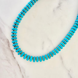 Turquoise Beaded Necklace- Short