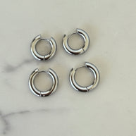 Silver Nugget Hoop- Small
