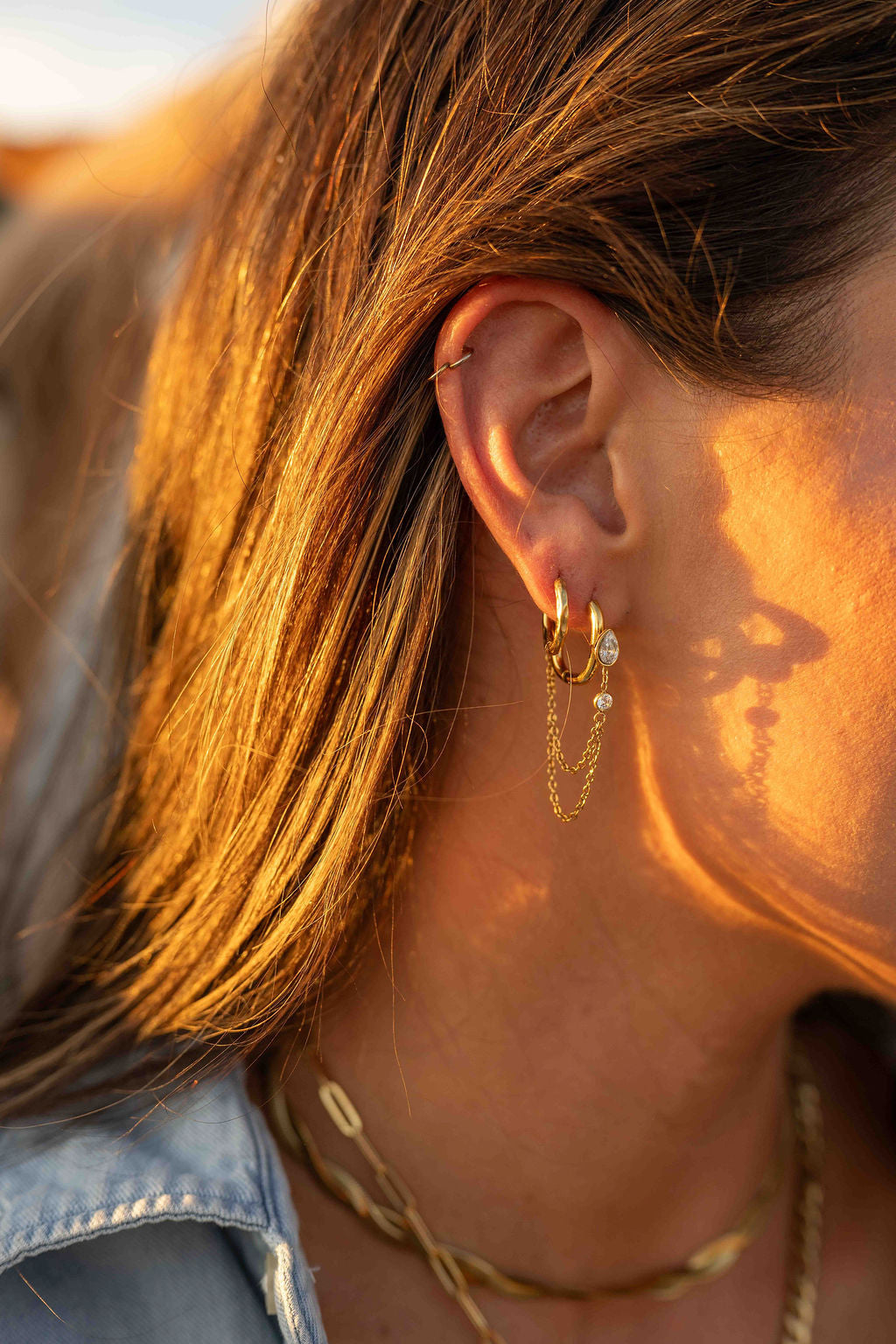 Fools Gold Dangle Hoop