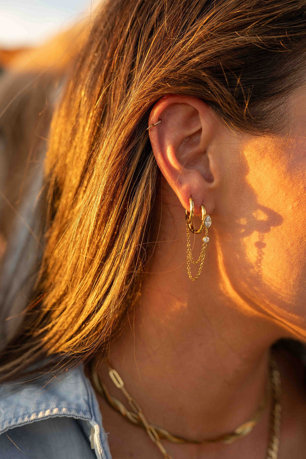 Fools Gold Dangle Hoop