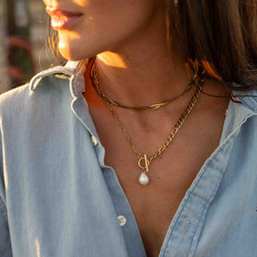 Roped Myself a Pearl Necklace- Gold