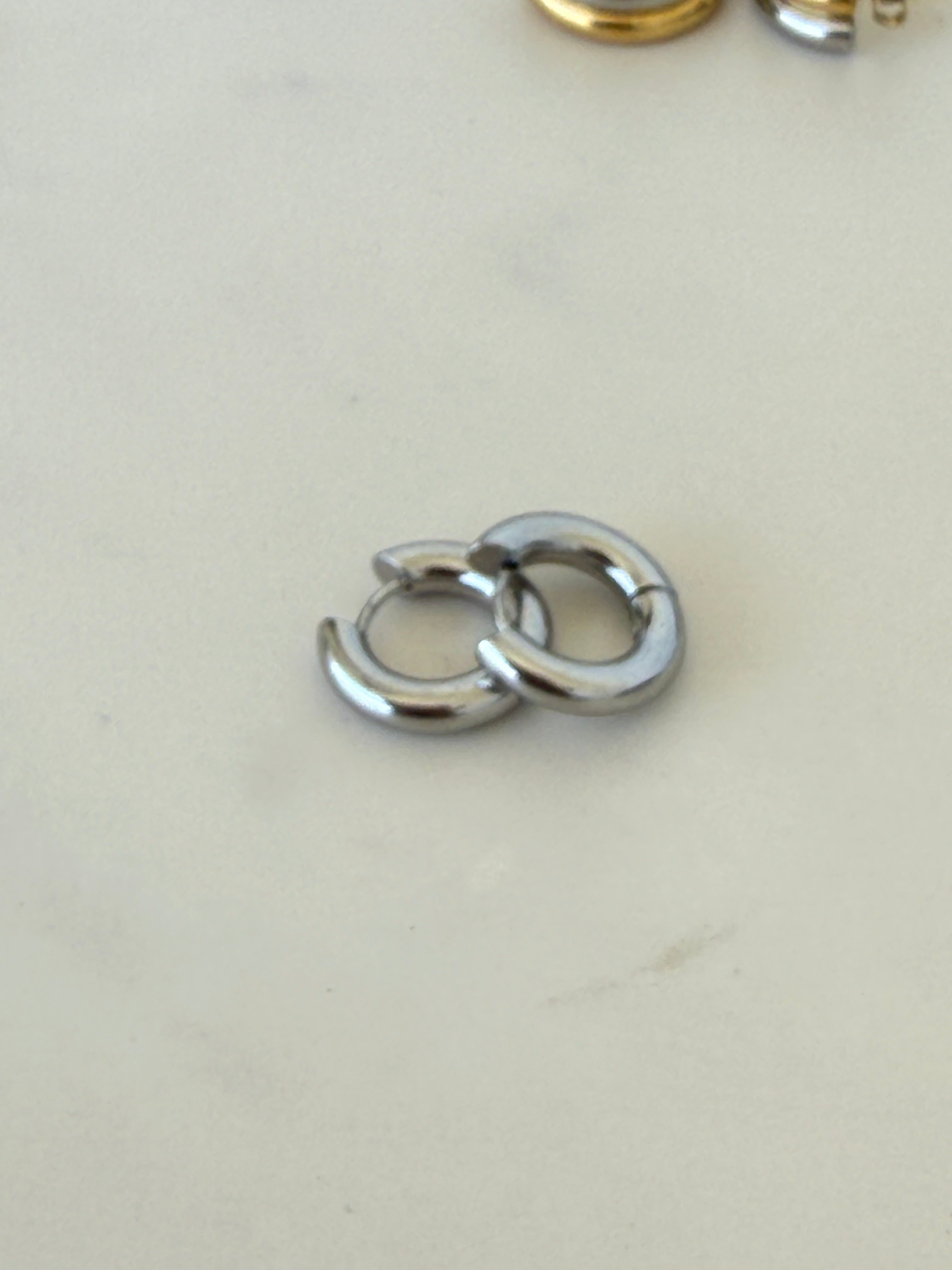 Silver Nugget Hoop- Small