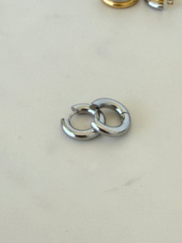 Silver Nugget Hoop- Small