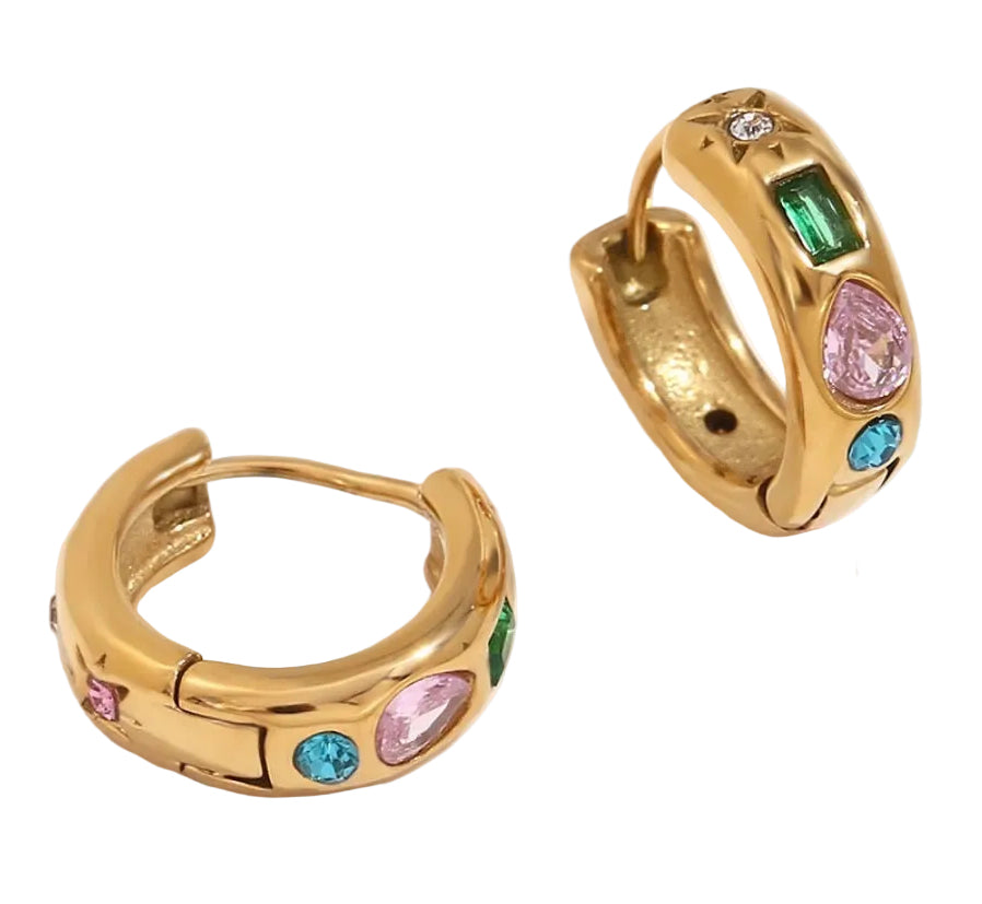 Golden Prism Huggie Earring